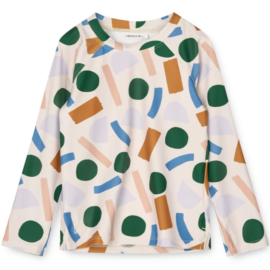 Noah Paint Stroke Long Sleeve Swim Top