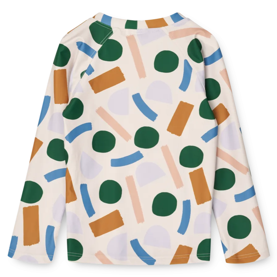 Noah Paint Stroke Long Sleeve Swim Top