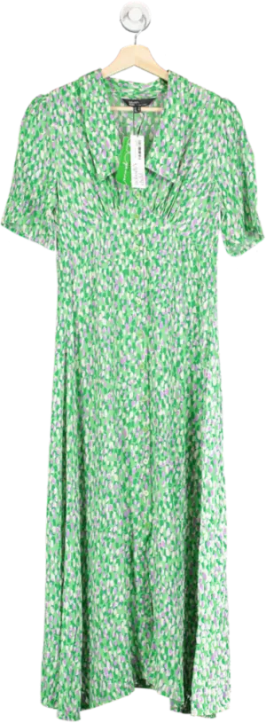 Nobody's Child Green Printed Midi Dress UK 10