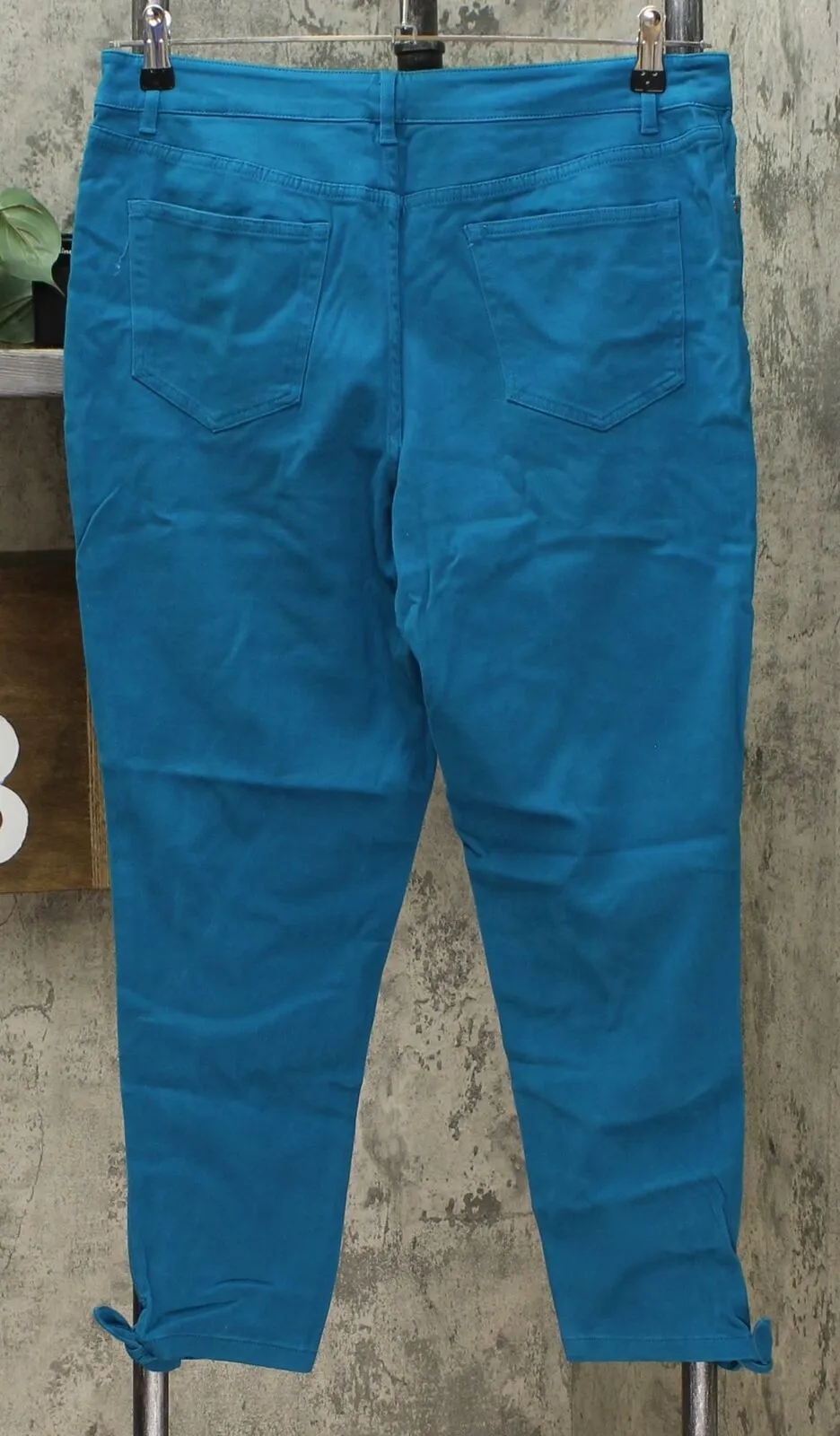 NWT Motto Womens Stretch Sateen 5-Pocket Tie-Hem Cropped Pant. 648938 12