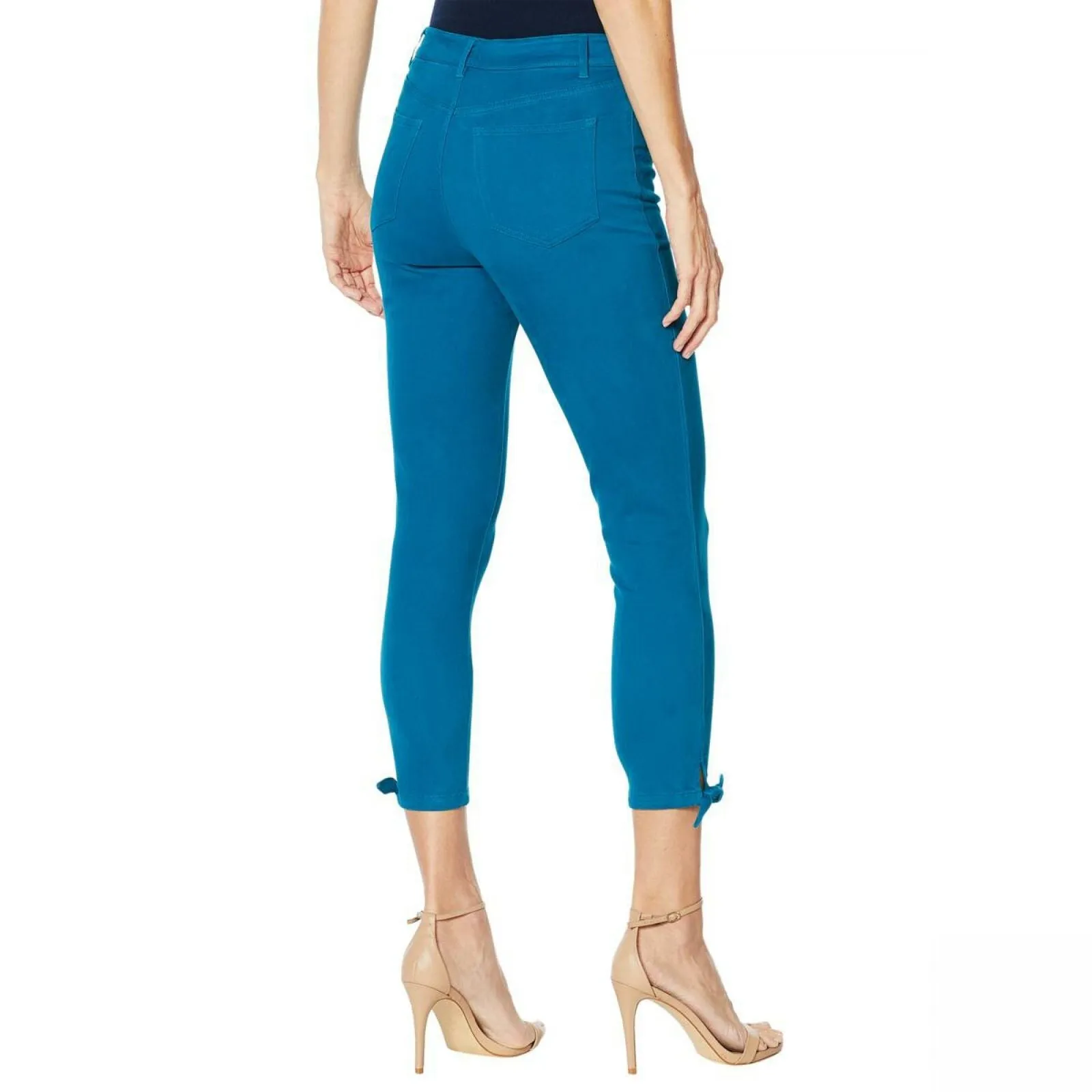 NWT Motto Womens Stretch Sateen 5-Pocket Tie-Hem Cropped Pant. 648938 12