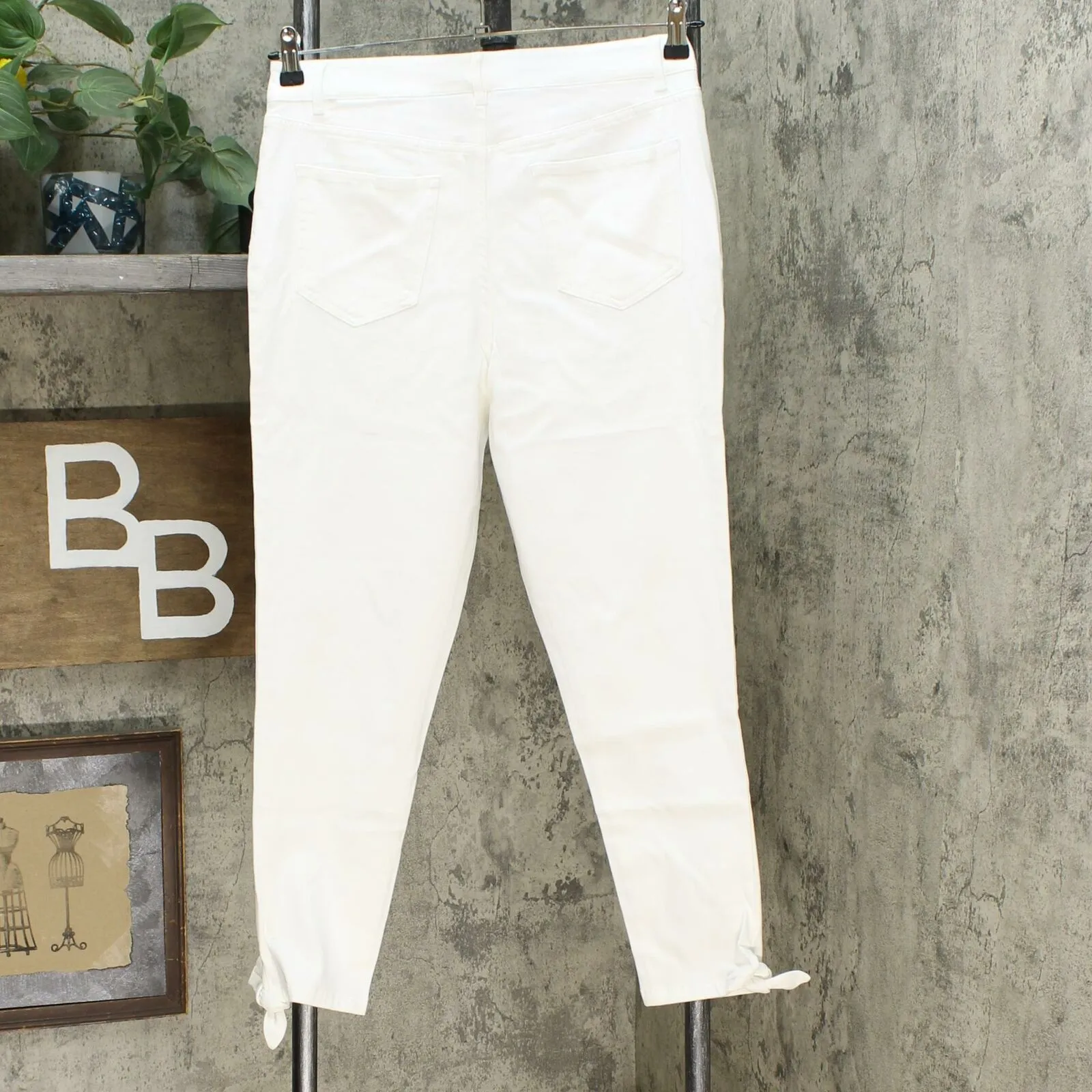 NWT Motto Womens Stretch Sateen 5-Pocket Tie-Hem Cropped Pant. 648938 12