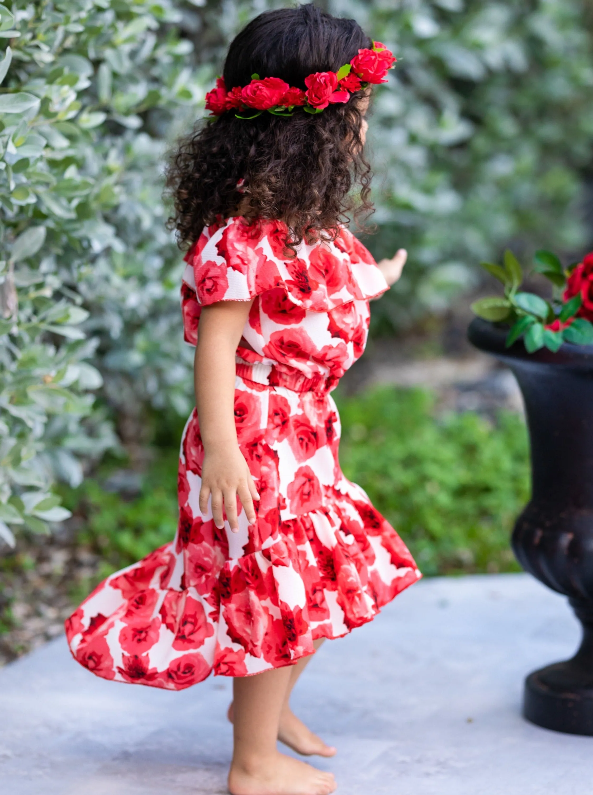 Ok Bloomer Ruffle Hi-Lo Skirt Set