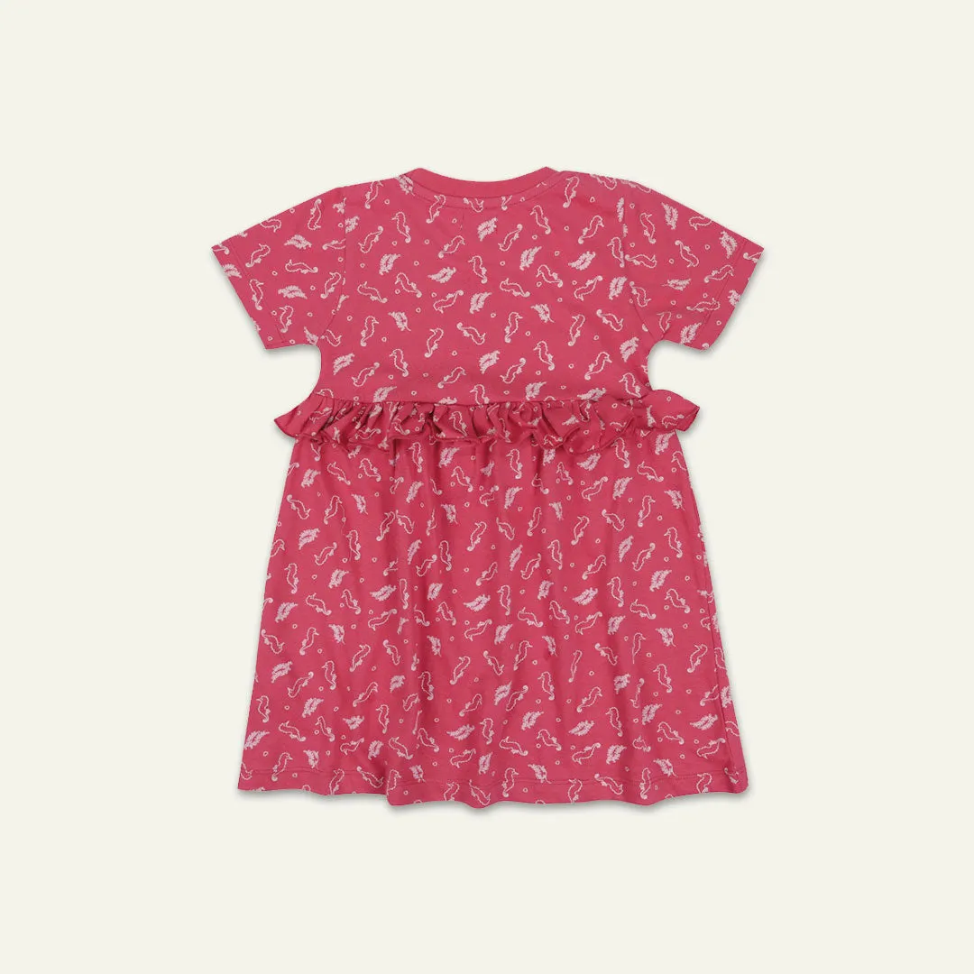 Pink Seahorse Print Dress