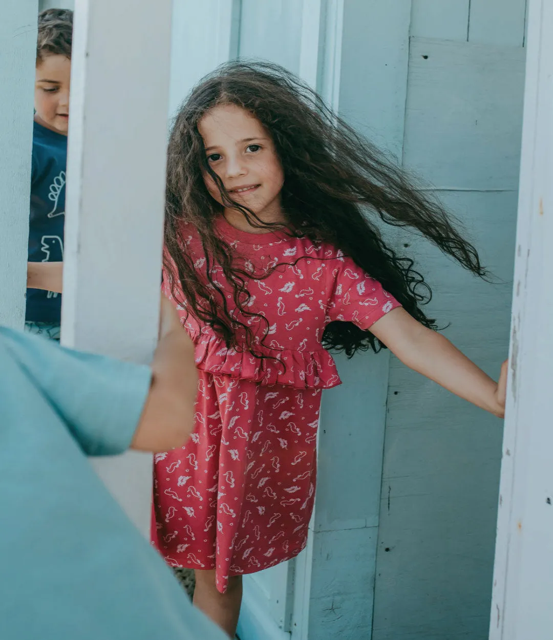 Pink Seahorse Print Dress