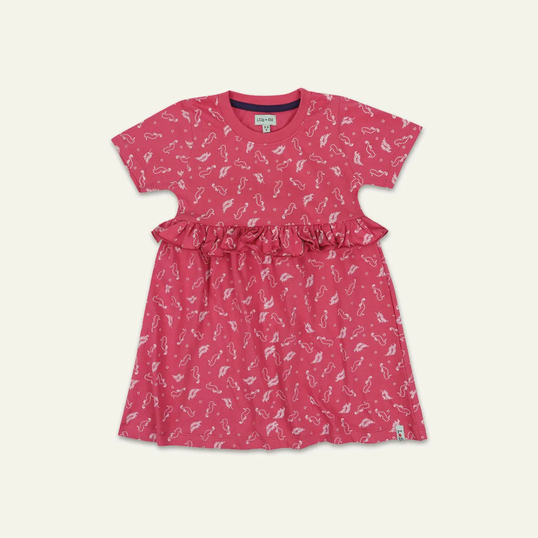 Pink Seahorse Print Dress