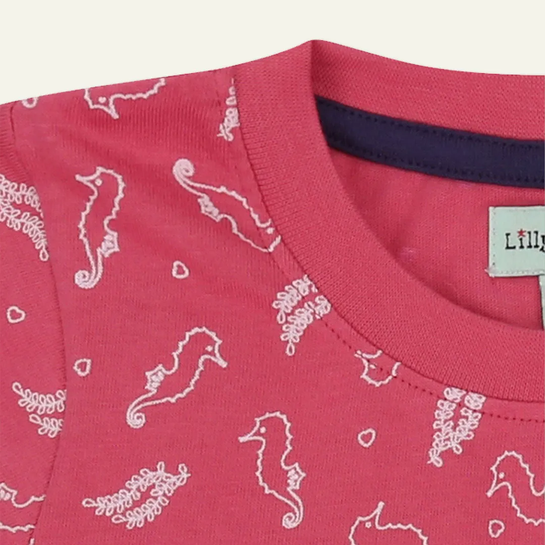 Pink Seahorse Print Dress