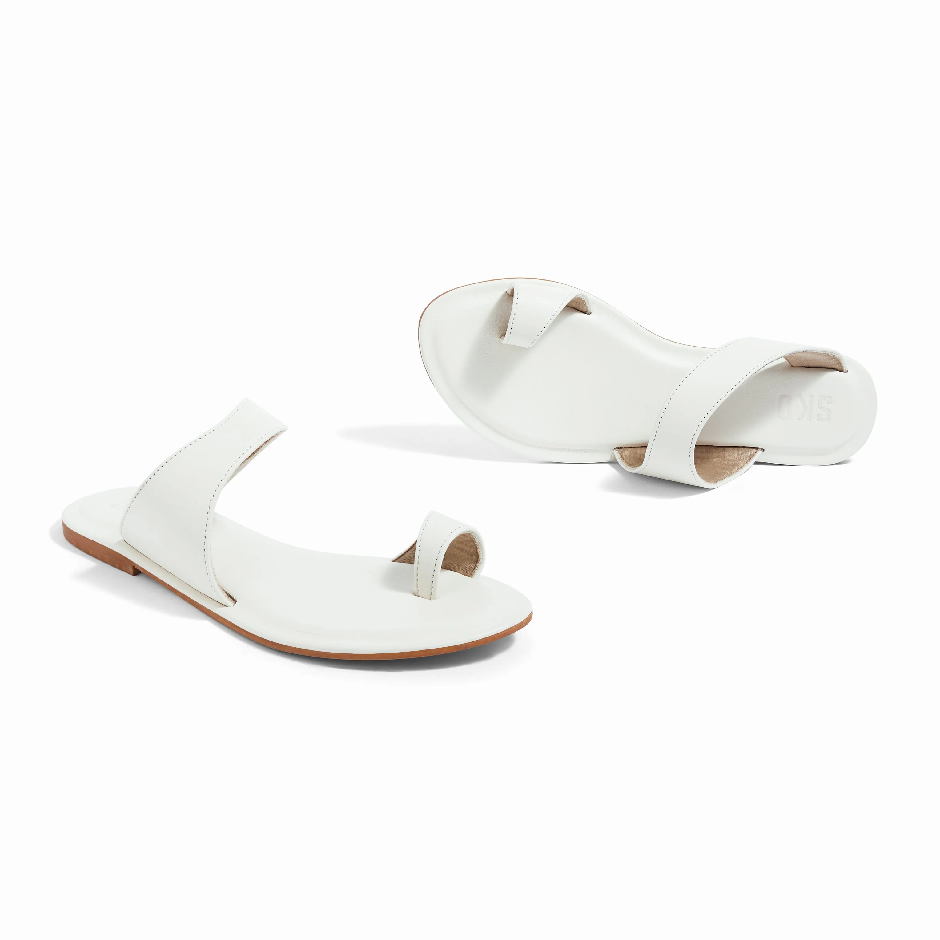 Pisa Ivory Flat Sandals For Women