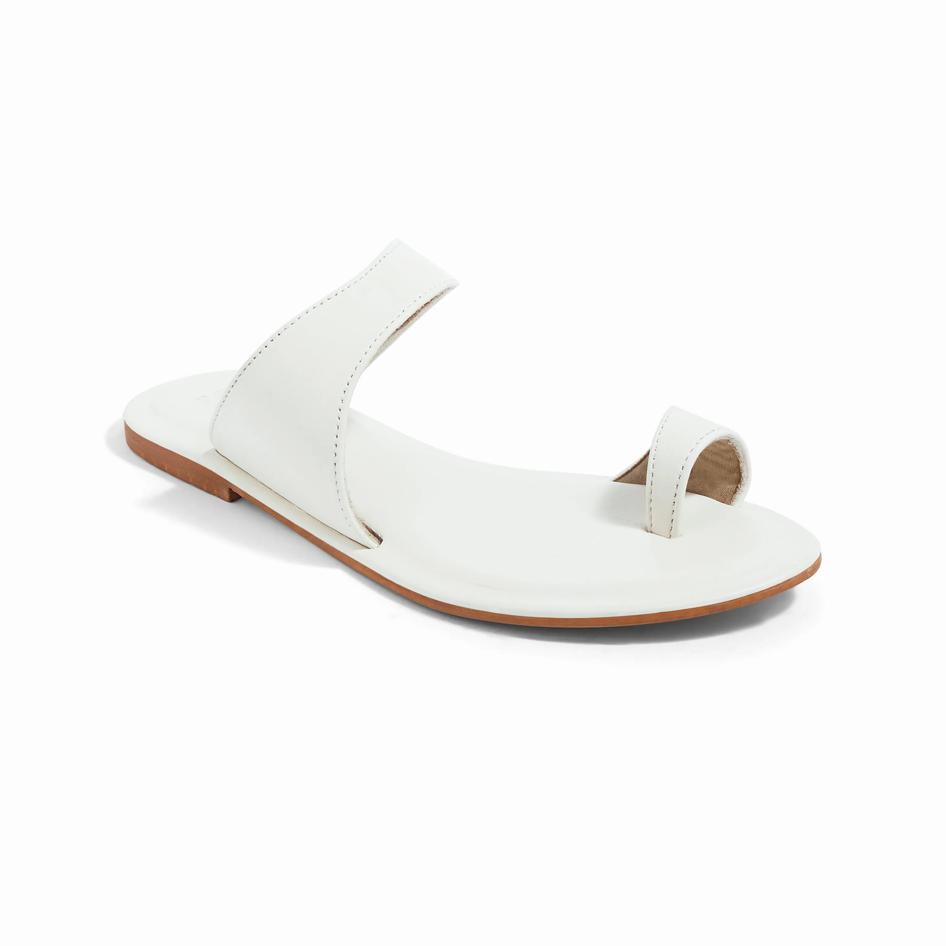 Pisa Ivory Flat Sandals For Women