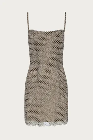 POLKA DOT LACE BODYCON DRESS