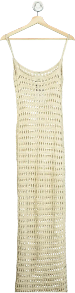Pretty Little Thing Cream Crochet Maxi Dress UK S