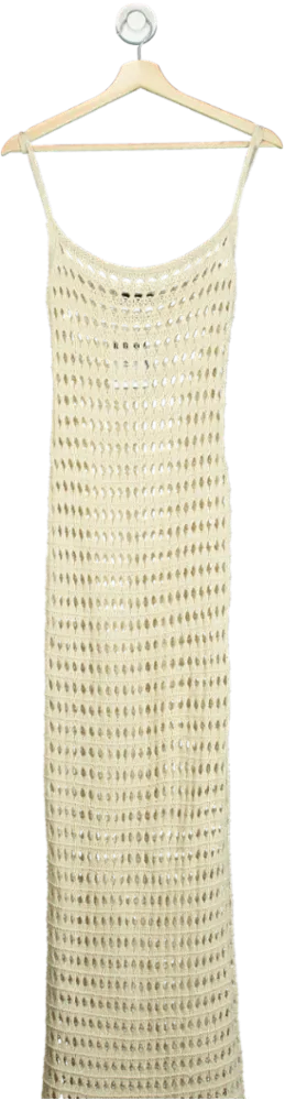 Pretty Little Thing Cream Crochet Maxi Dress UK S