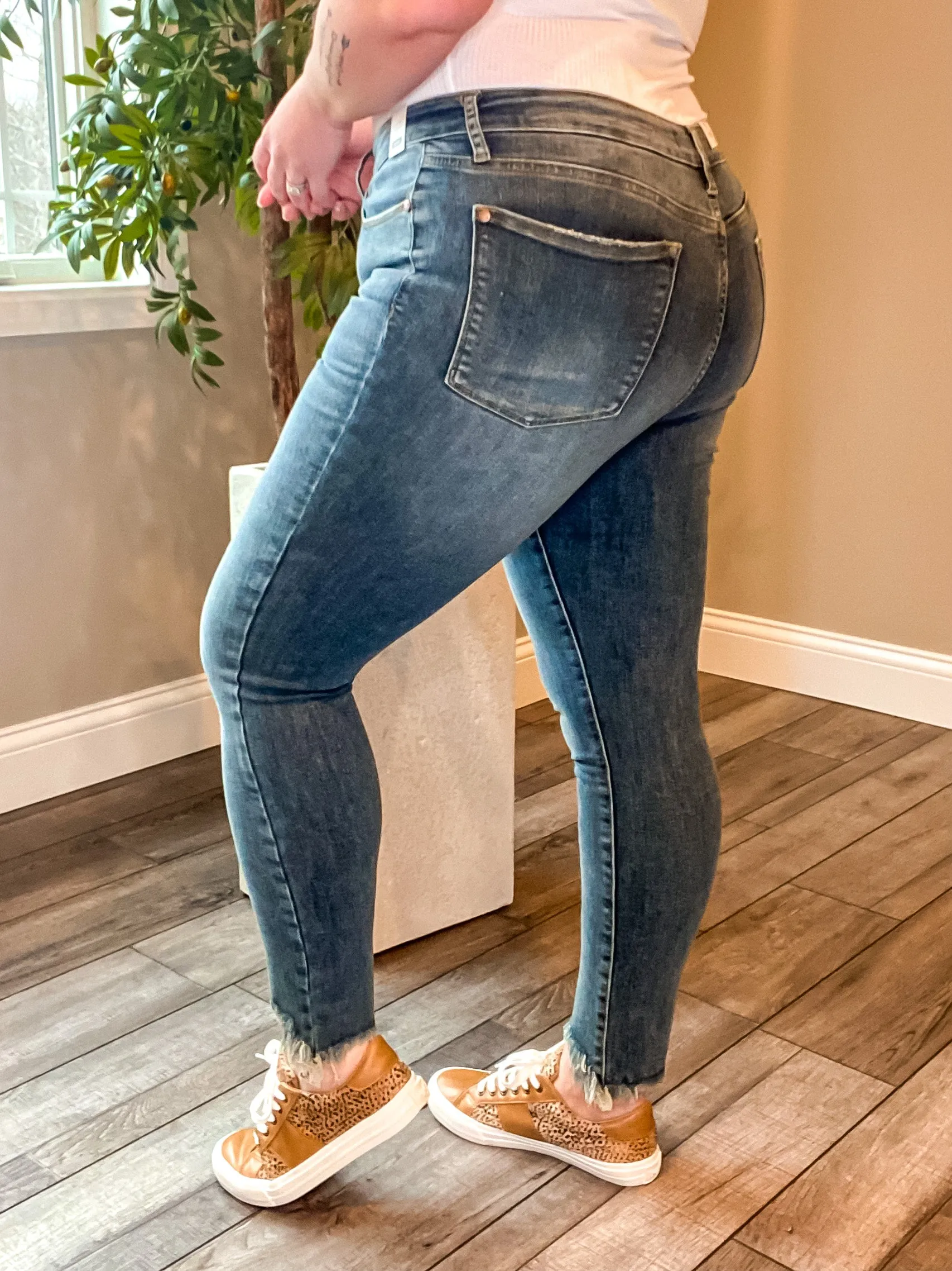 Rory Jeans- Judy Blue Mid-Rise Shark Bite Skinny