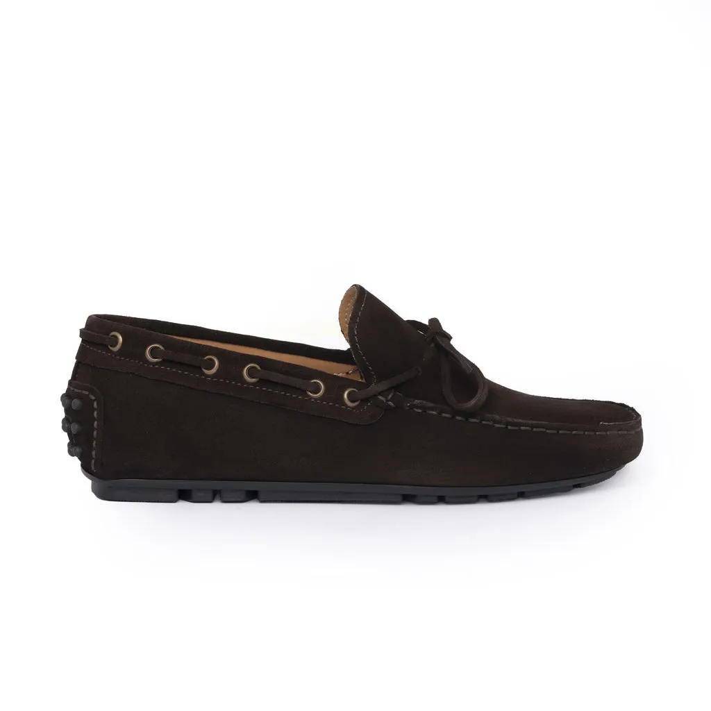 Rubber F.2 Suede Loafers - Dark Brown