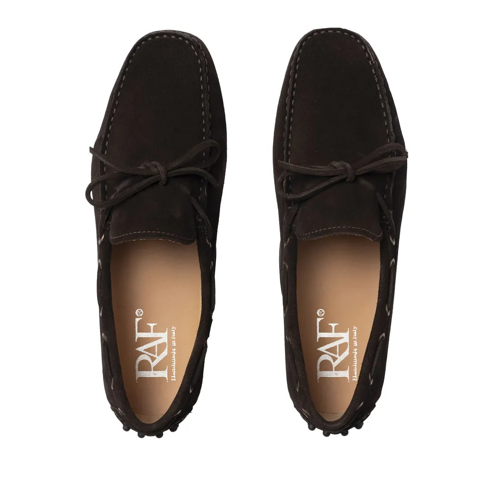 Rubber F.2 Suede Loafers - Dark Brown