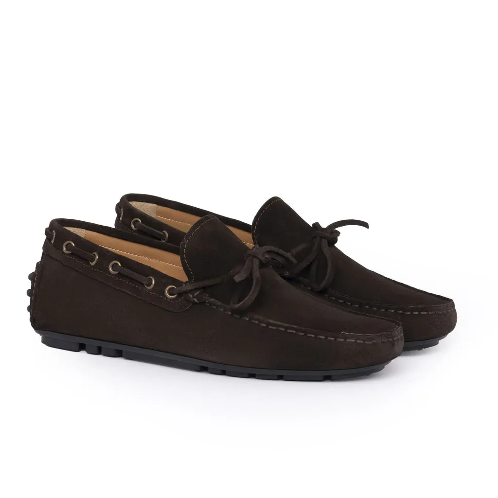 Rubber F.2 Suede Loafers - Dark Brown