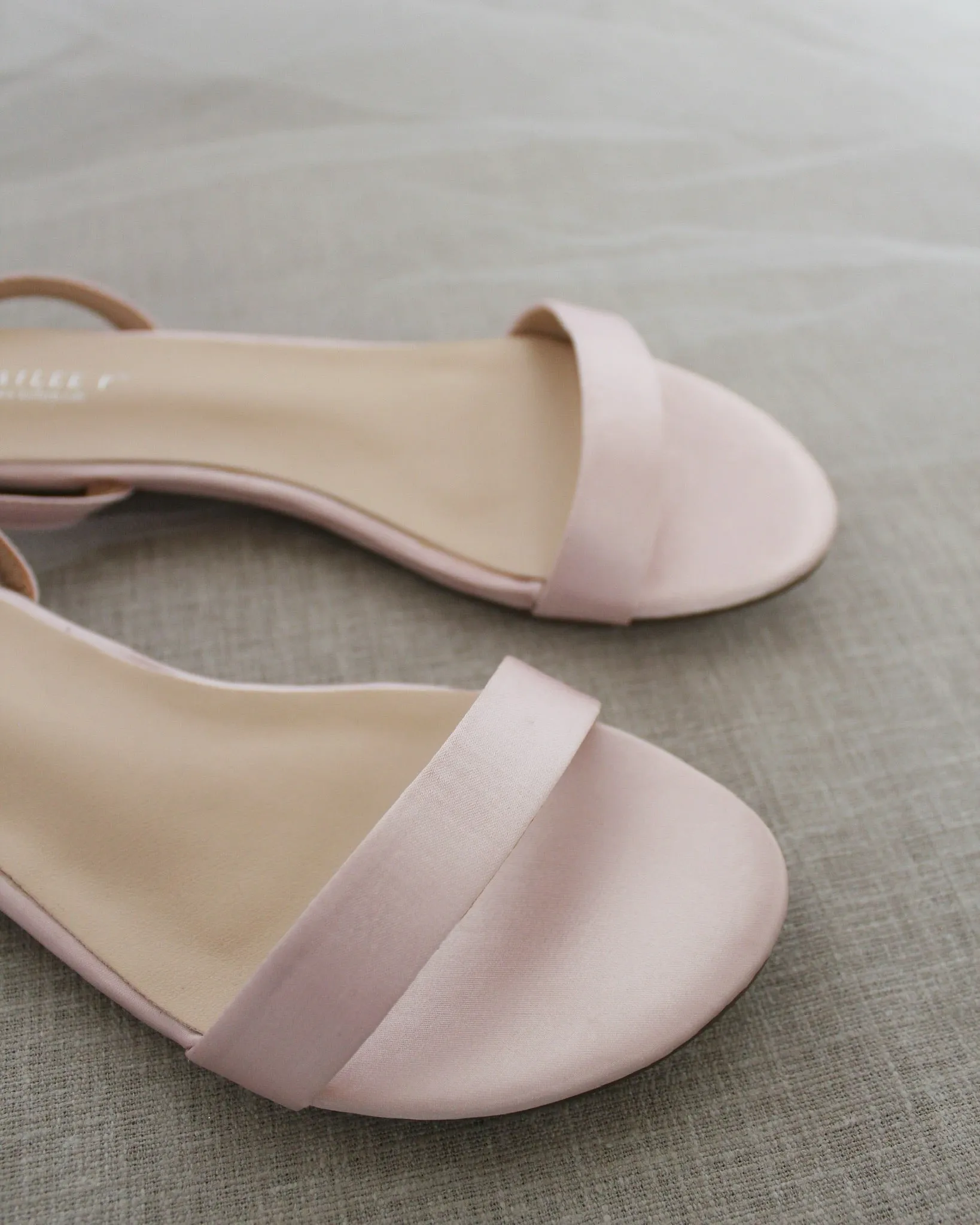 Satin Flat Sandal with Ankle Strap