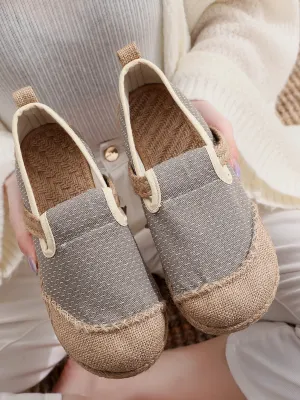 Scales Print Linen Espadrilles Loafers- Beige