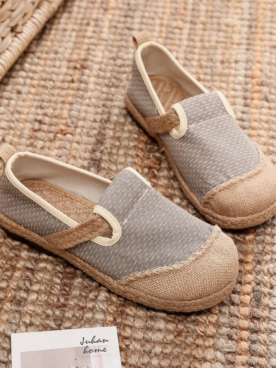 Scales Print Linen Espadrilles Loafers- Beige