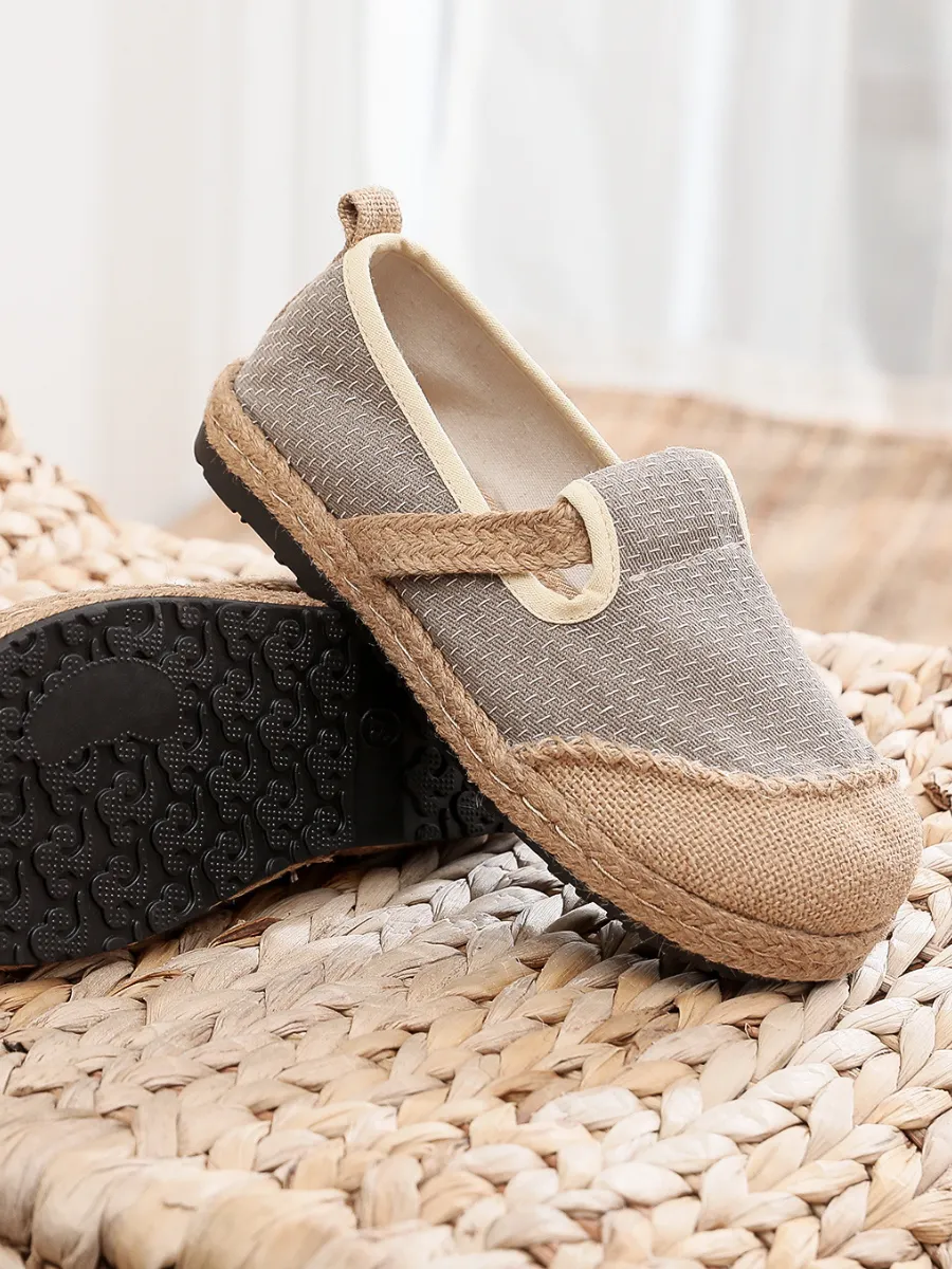 Scales Print Linen Espadrilles Loafers- Beige