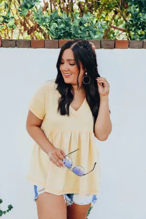 Simplicity Babydoll Top - Yellow