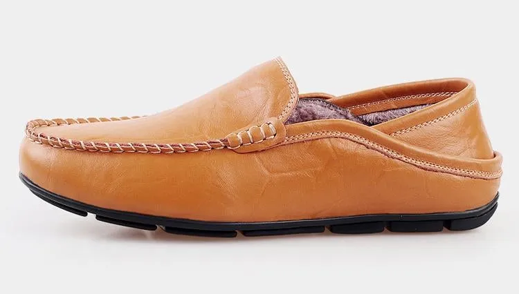 slip on casual men loafers mens moccasins shoes genuine leather men's flats shoes