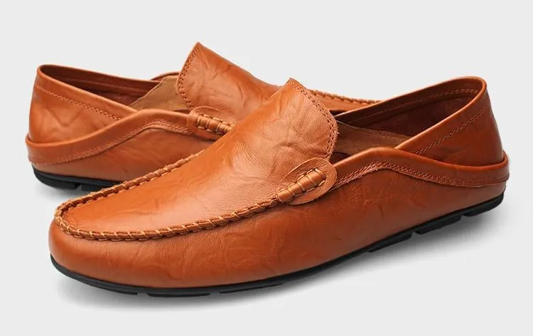 slip on casual men loafers mens moccasins shoes genuine leather men's flats shoes