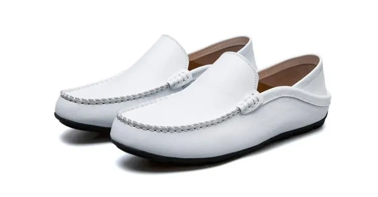 slip on casual men loafers mens moccasins shoes genuine leather men's flats shoes