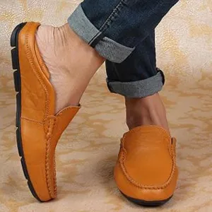 slip on casual men loafers mens moccasins shoes genuine leather men's flats shoes