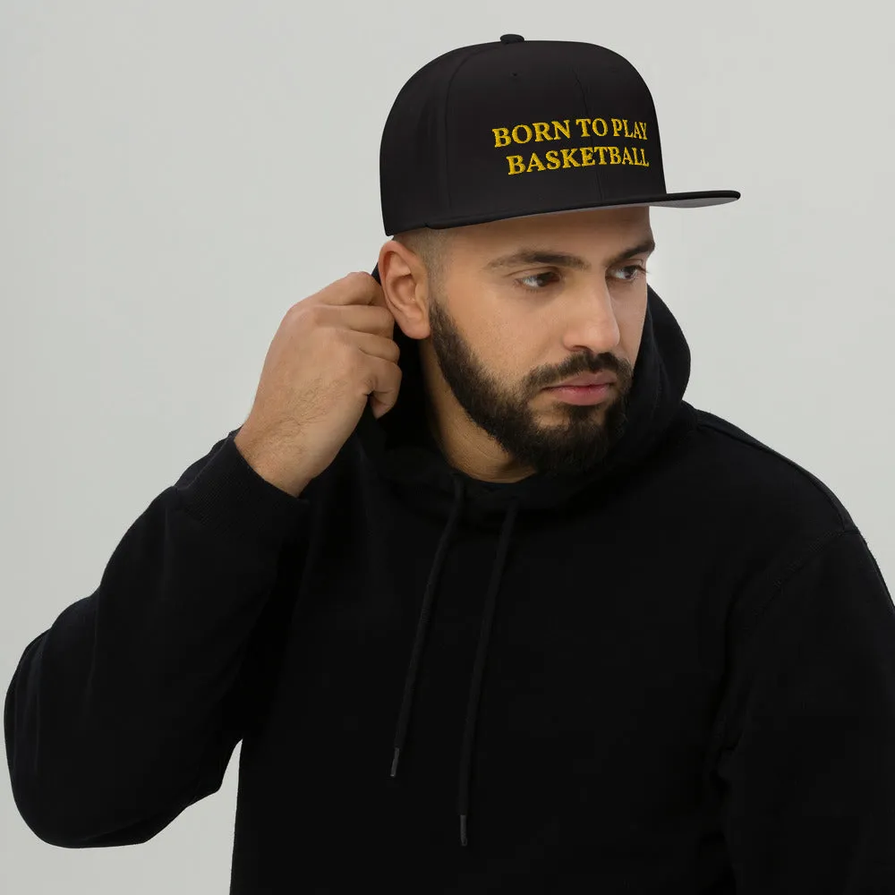 Snapback Hat "1051-0031 Born To Play Basketball (Yellow Logo)"