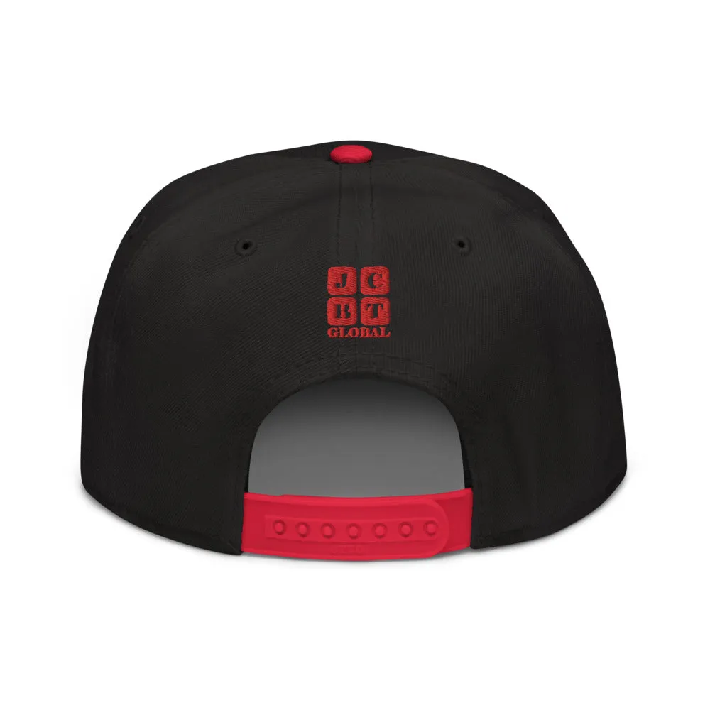 Snapback Hat "2051-0021 Born To Play Basketball (Red Logo)"