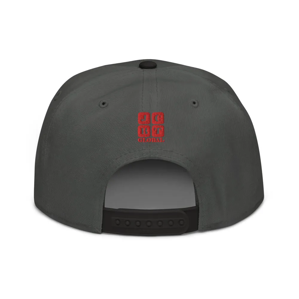 Snapback Hat "2051-0021 Born To Play Basketball (Red Logo)"