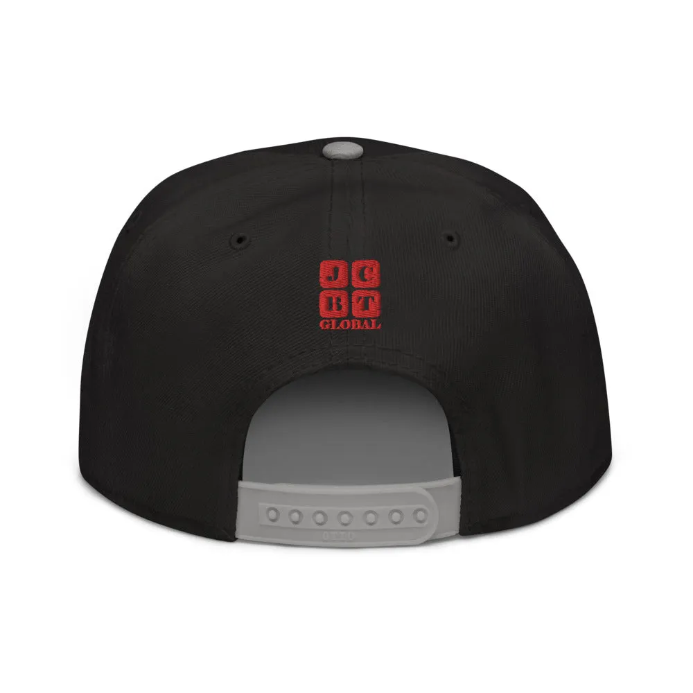 Snapback Hat "2051-0021 Born To Play Basketball (Red Logo)"