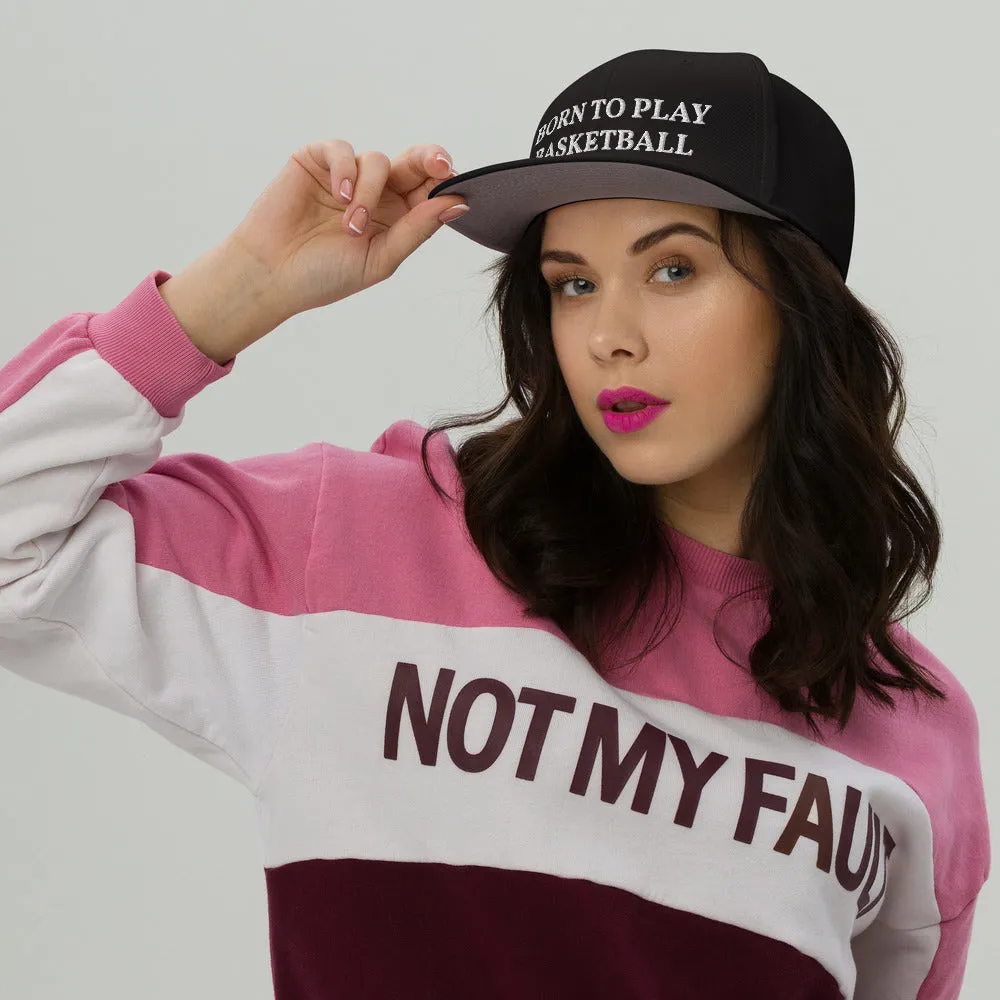 Snapback Hat "2051-0021 Born To Play Basketball (White Logo)"