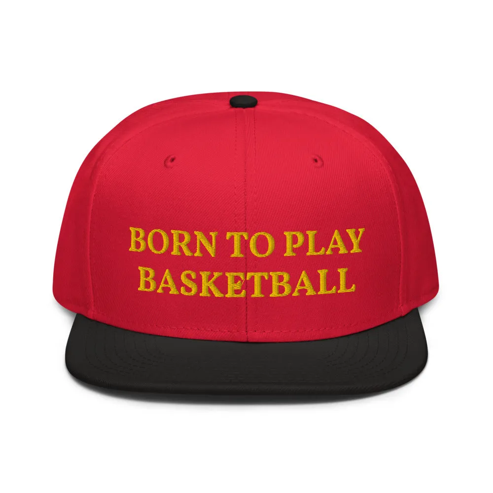 Snapback Hat "2051-0021 Born To Play Basketball (Yellow Logo)"
