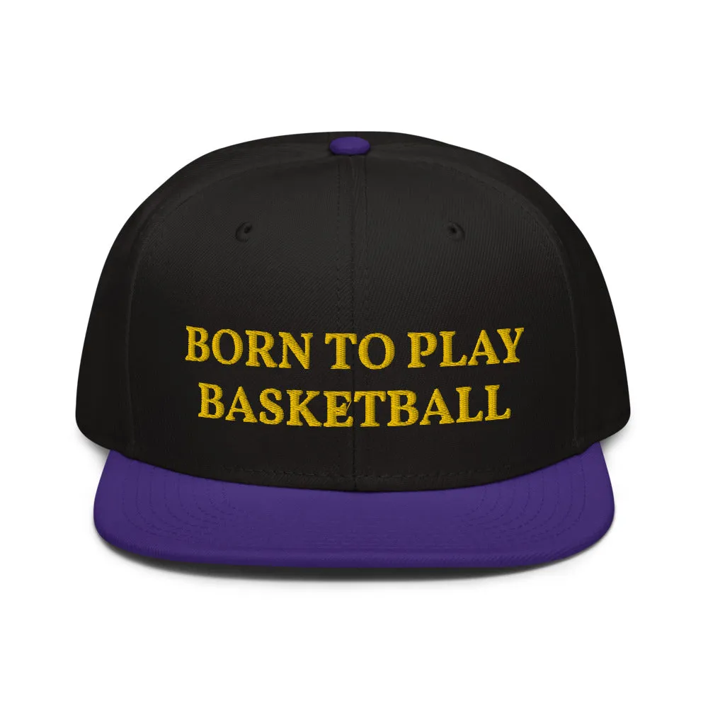 Snapback Hat "2051-0021 Born To Play Basketball (Yellow Logo)"