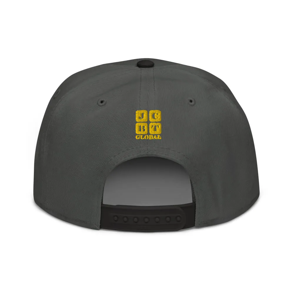Snapback Hat "2051-0021 Born To Play Basketball (Yellow Logo)"