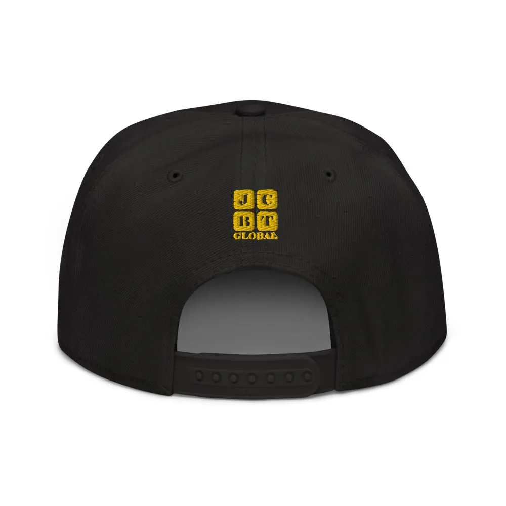 Snapback Hat "2051-0021 Born To Play Basketball (Yellow Logo)"