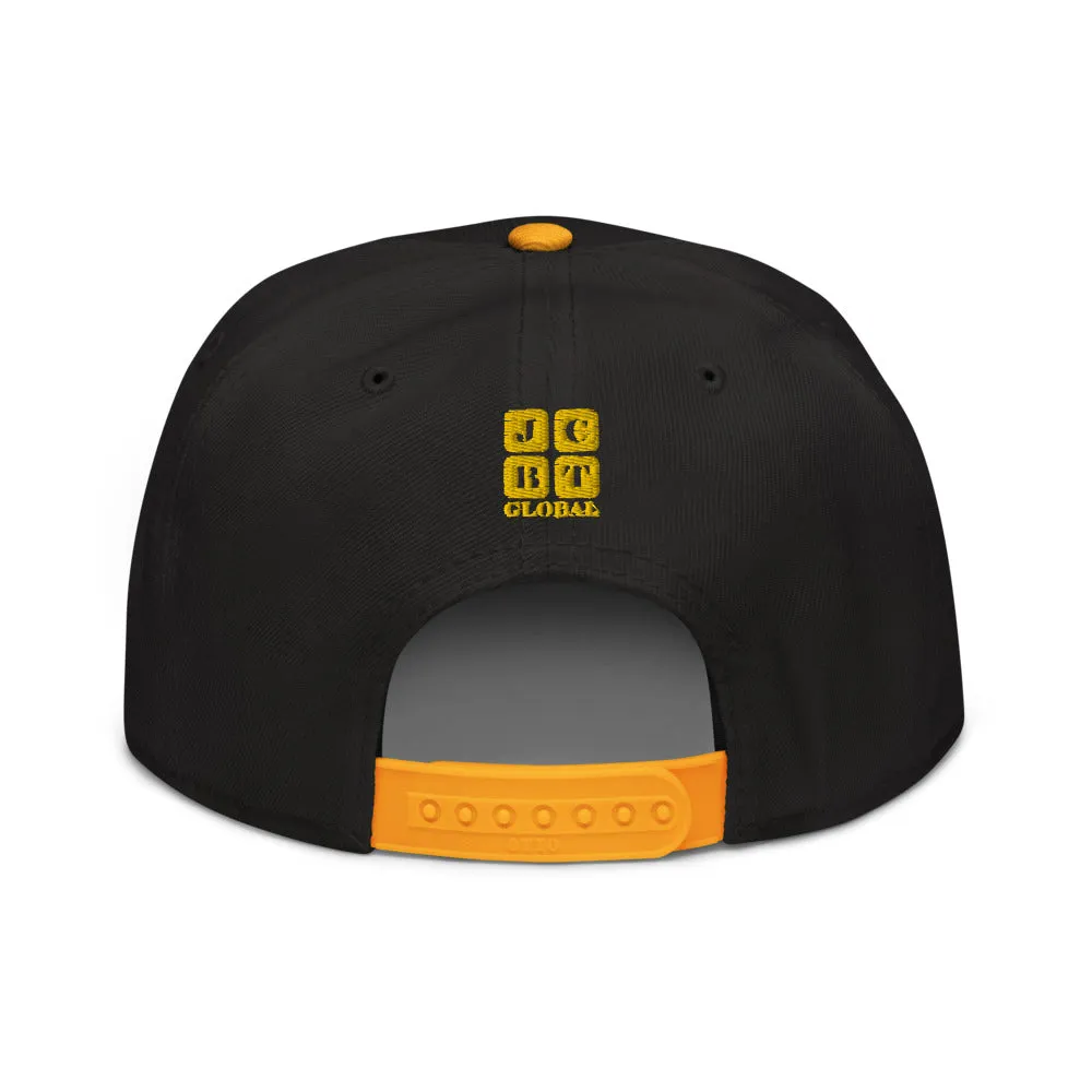 Snapback Hat "2051-0021 Born To Play Basketball (Yellow Logo)"