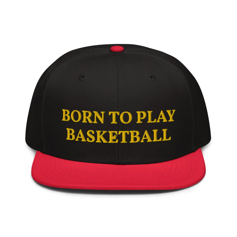 Snapback Hat "2051-0021 Born To Play Basketball (Yellow Logo)"