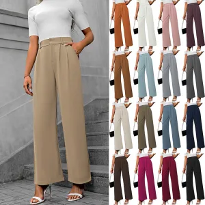 Solid color straight leg pants-D117 | Inspanda