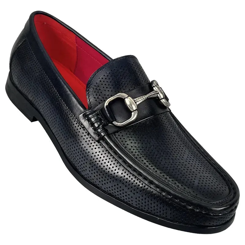 Solid Dots Hollow Genuine Leather Loafers