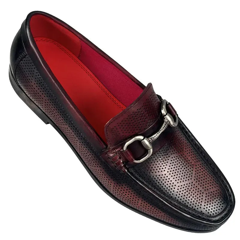 Solid Dots Hollow Genuine Leather Loafers