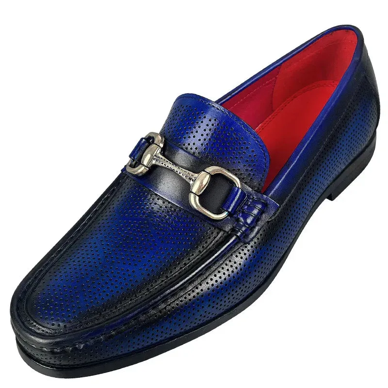 Solid Dots Hollow Genuine Leather Loafers