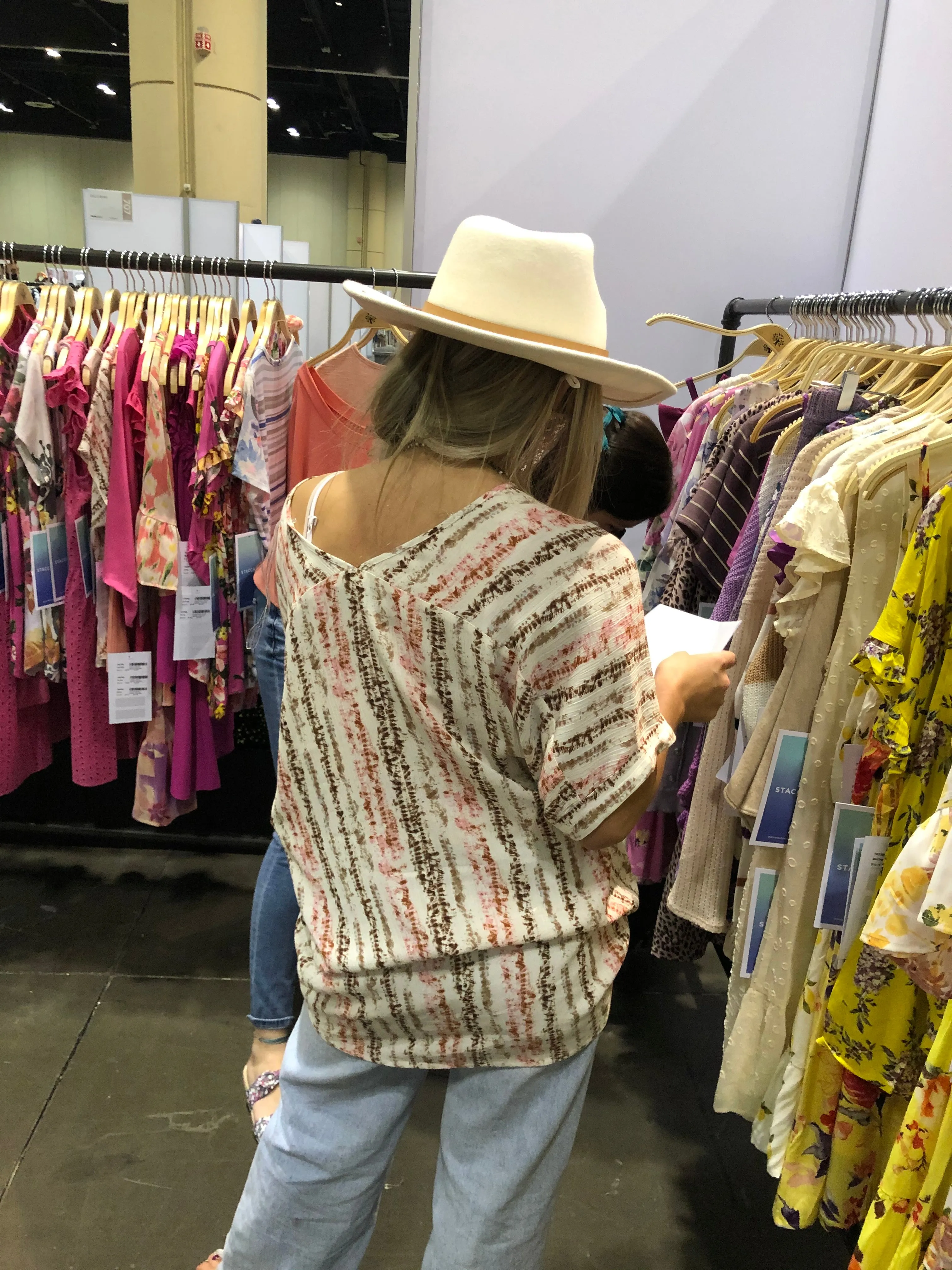 Spring Striped V-Neck Blouse