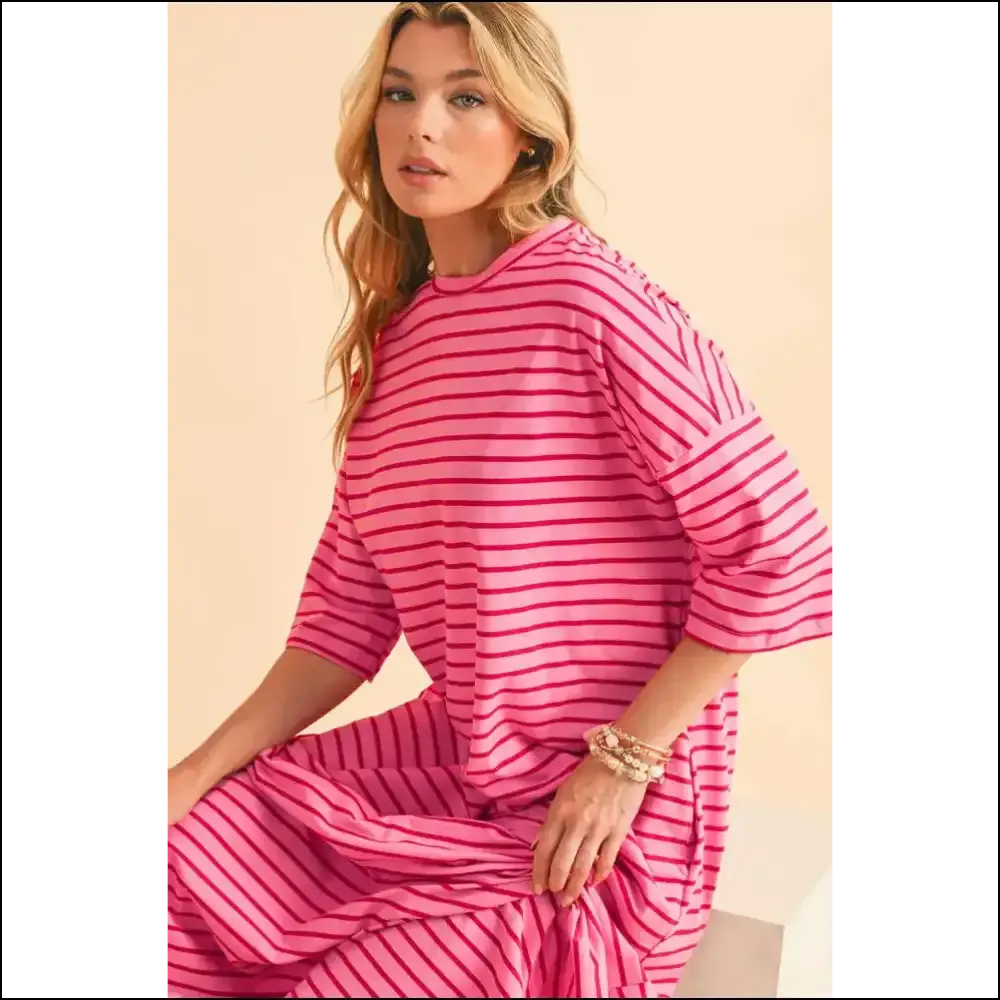 Strawberry Pink Striped Dress: Twirlin Into Trouble ! 🍓 Needful Things