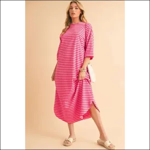 Strawberry Pink Striped Dress: Twirlin Into Trouble ! 🍓 Needful Things