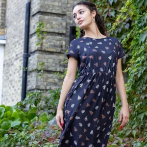 The Knee Length Breastfeeding Dress - Brown Leopard Tree