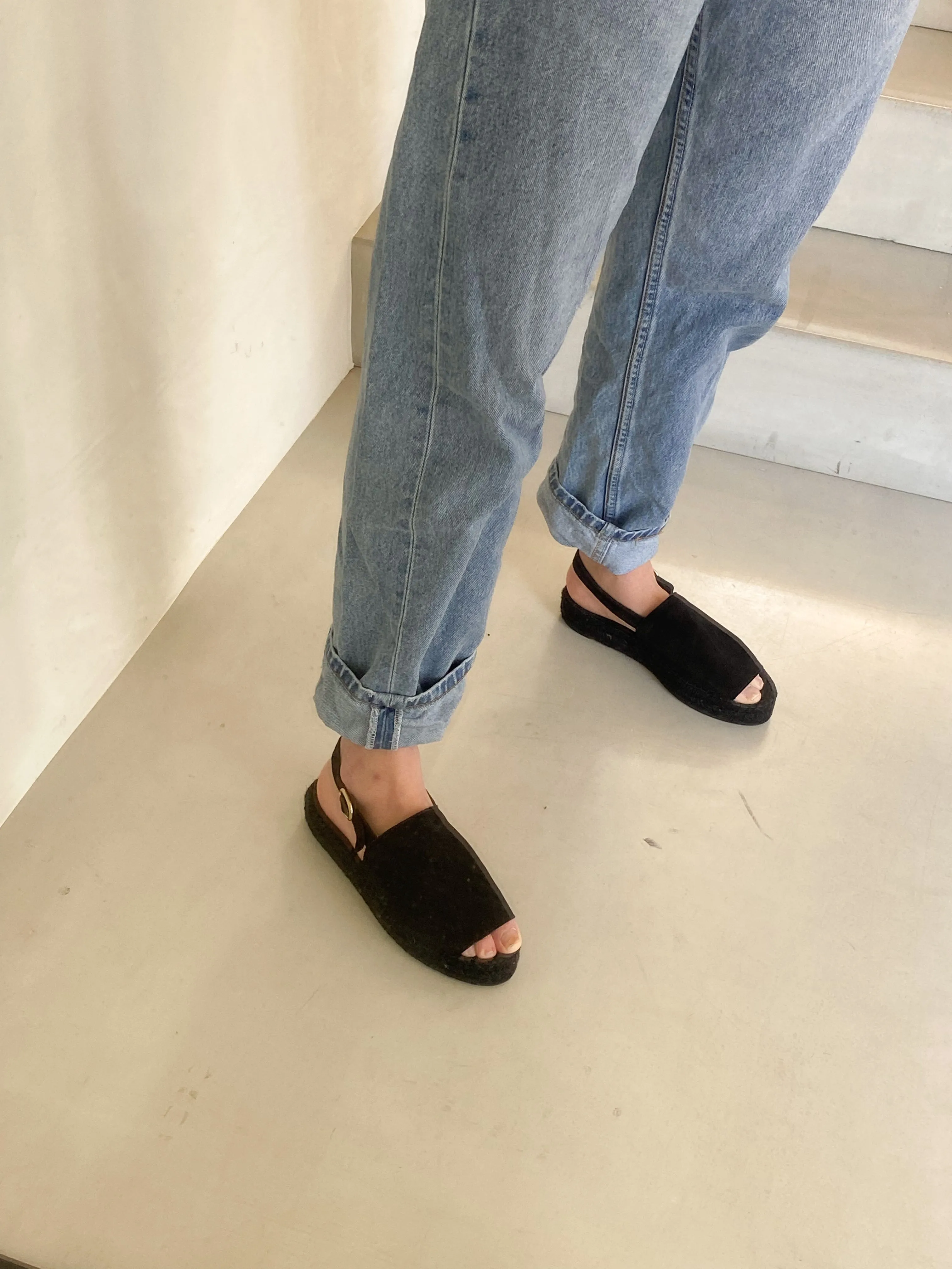 Total Black Strap Sandal