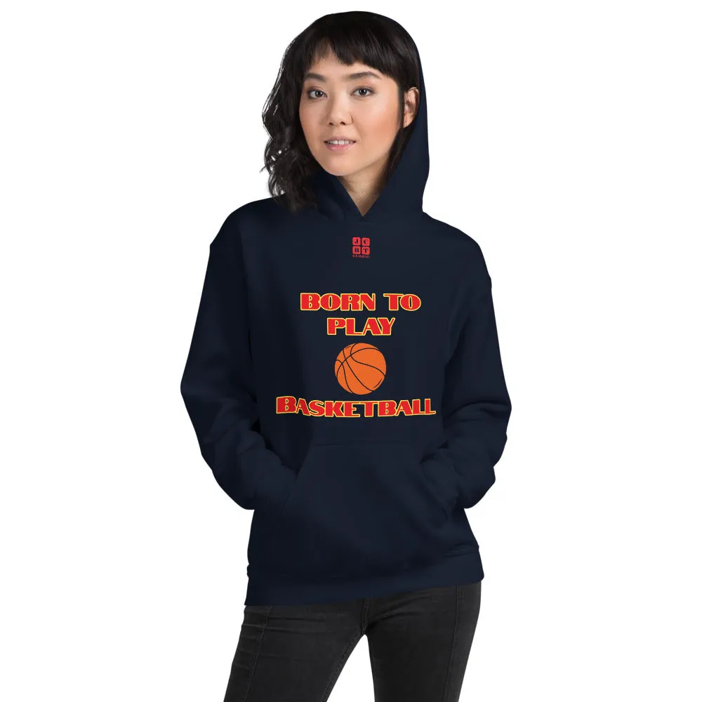 Unisex Hoodie "2041-0021 Born To Play Basketball (Red Logo)"
